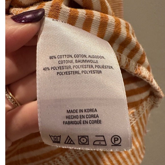 Anthropologie Maeve Striped Cowl Neck Mustard Tai Sweater Top Size XS - Picture 8 of 8